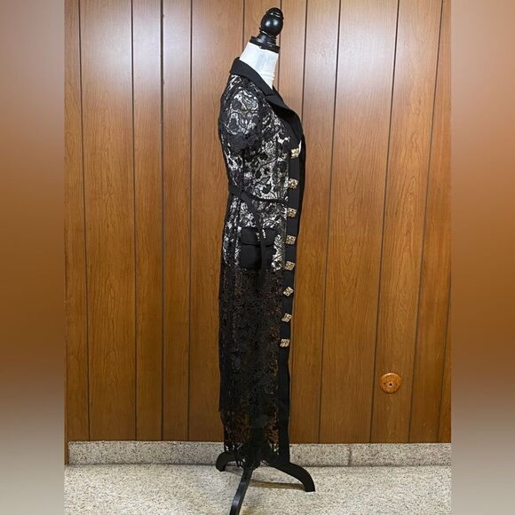 Self-Portrait Button-Up Laced Midi Dress size 2 - Picture 11 of 15